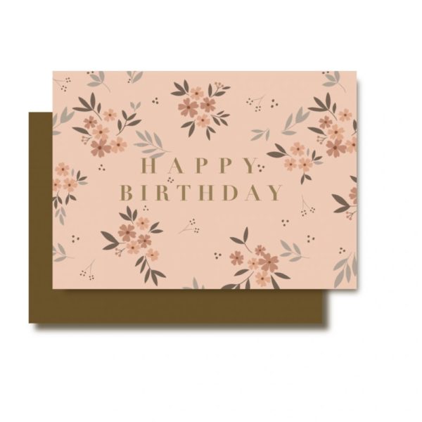 Happy Birthday rose - Carte simple avec enveloppe