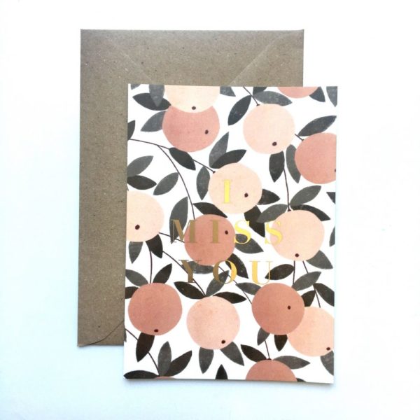 Clementines i miss You - Carte simple avec enveloppe