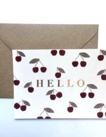 Hello Cherry - Carte simple avec enveloppe