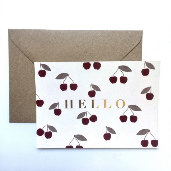 Hello Cherry - Carte simple avec enveloppe