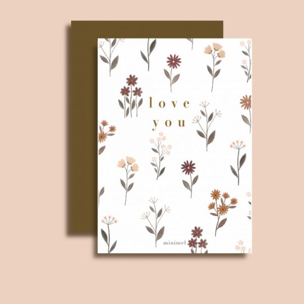 Love You - Carte simple avec enveloppe