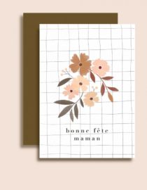 Bonne Fête maman - Carte simple avec enveloppe
