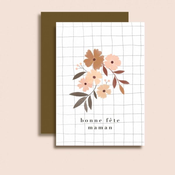 Bonne Fête maman - Carte simple avec enveloppe