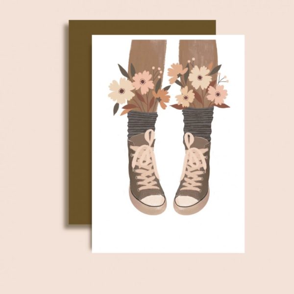 Baskets Fleuries - Carte simple avec enveloppe