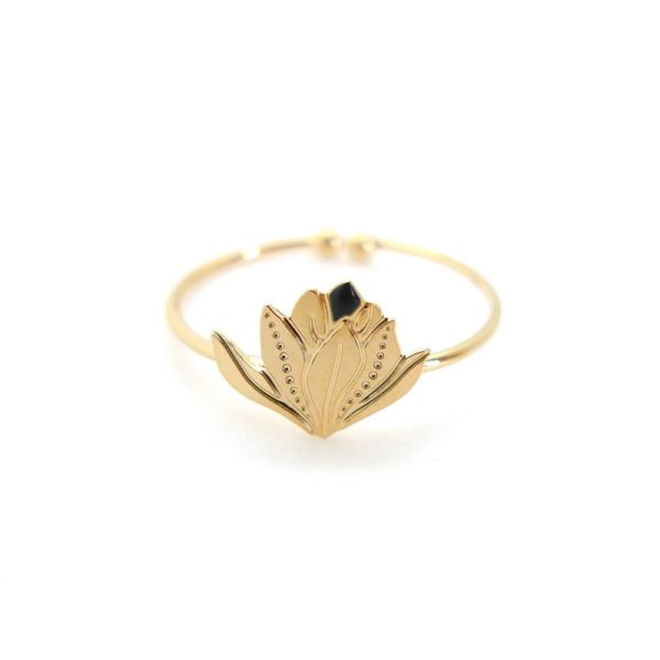 Petite bague Magnolia noir