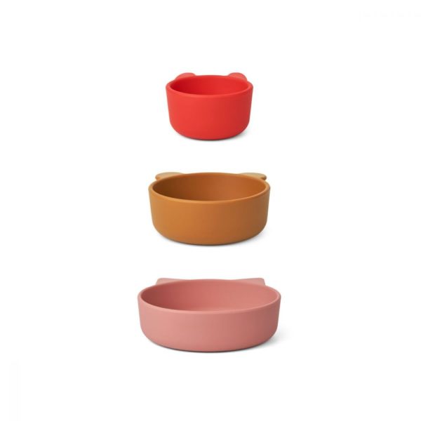 Lot de 3 assiettes Eddie - Dusty raspberry multi mix