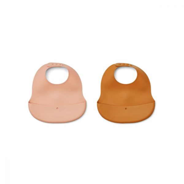 Lot de 2 bavoirs Ember - Tuscany rose / mustard mix