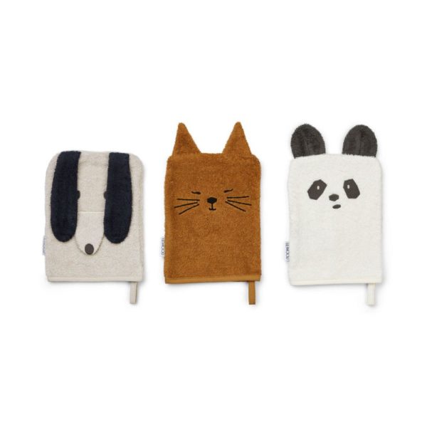 Lot de 3 gants de bain Sylvester - Animal mix