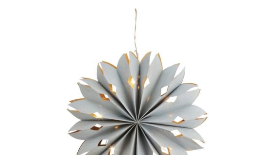 Étoile en placage de papier avec lumières Aqua