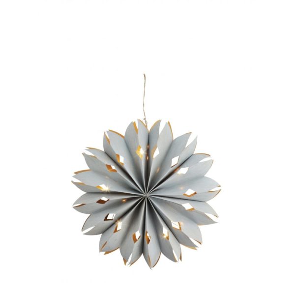 Étoile en placage de papier avec lumières Aqua