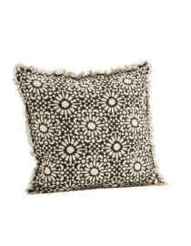 Coussin imprimée à franges
