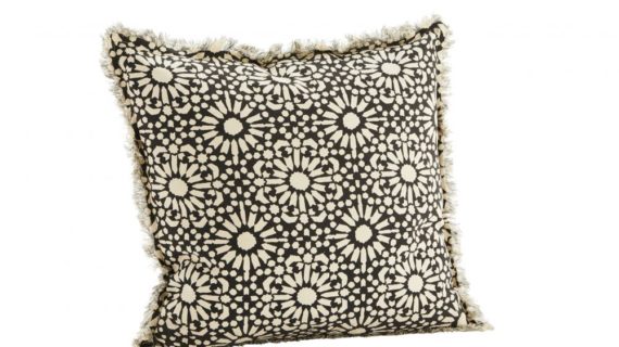 Coussin imprimée à franges