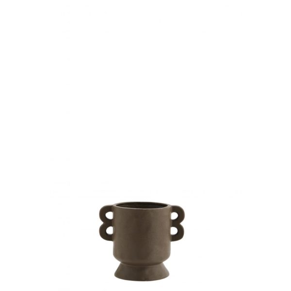 Vase en grès brun