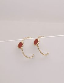 Demi Créoles TWIST avec Cabochon Rose brulé