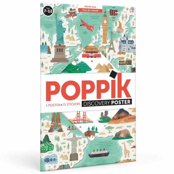Poster en stickers - Tour du monde (7-12 ans)