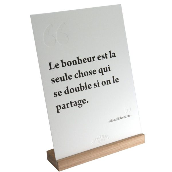 Impression d'art - Citation Schweitzer - Bonheur