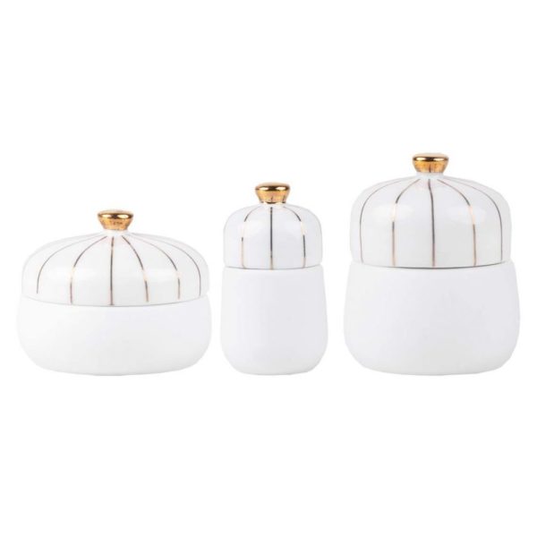 Set de 3 mini boîtes de rangement en porcelaine