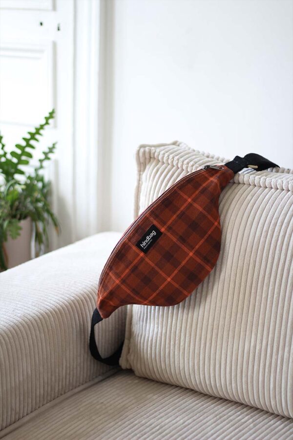Sac banane Olivia Tartan Sienne