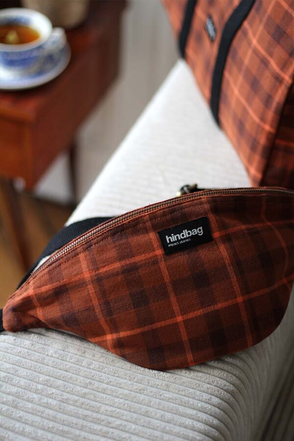 Sac banane Olivia Tartan Sienne – Image 2