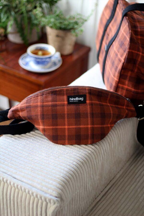 Sac banane Olivia Tartan Sienne – Image 4