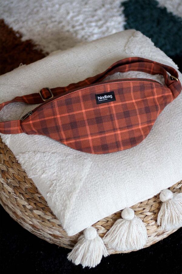Sac banane Taille L Sasha Tartan Sienne – Image 2