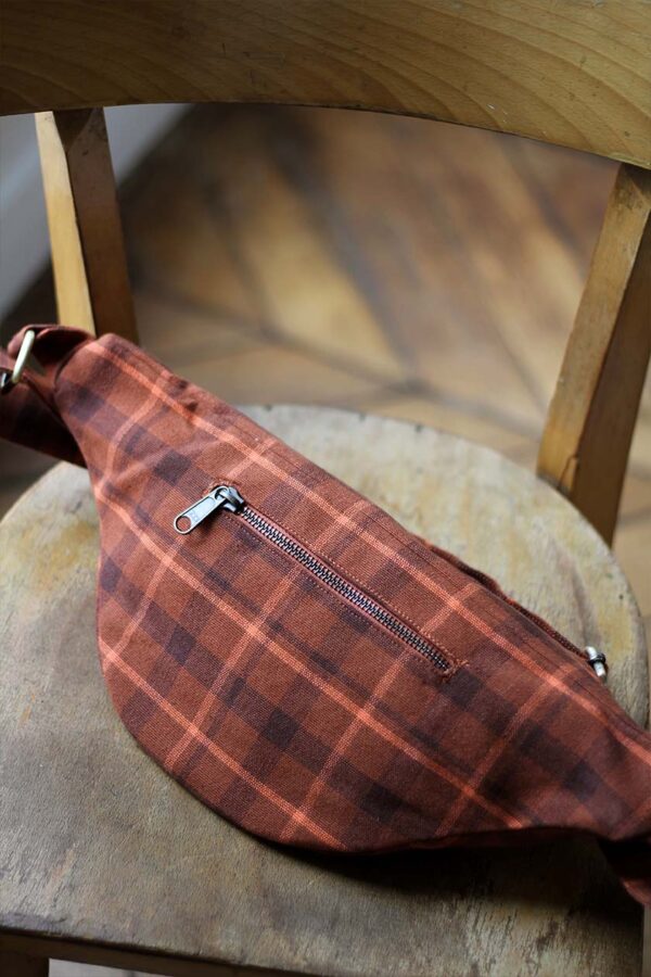 Sac banane Taille L Sasha Tartan Sienne – Image 3