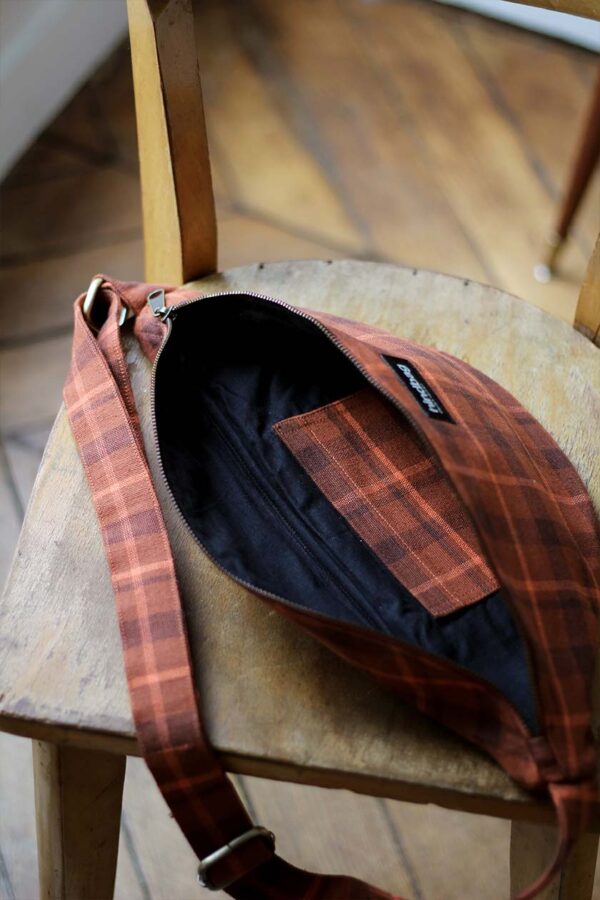 Sac banane Taille L Sasha Tartan Sienne – Image 4