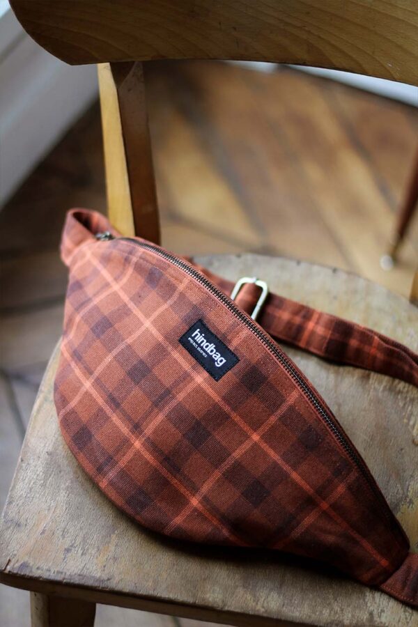 Sac banane Taille L Sasha Tartan Sienne – Image 5