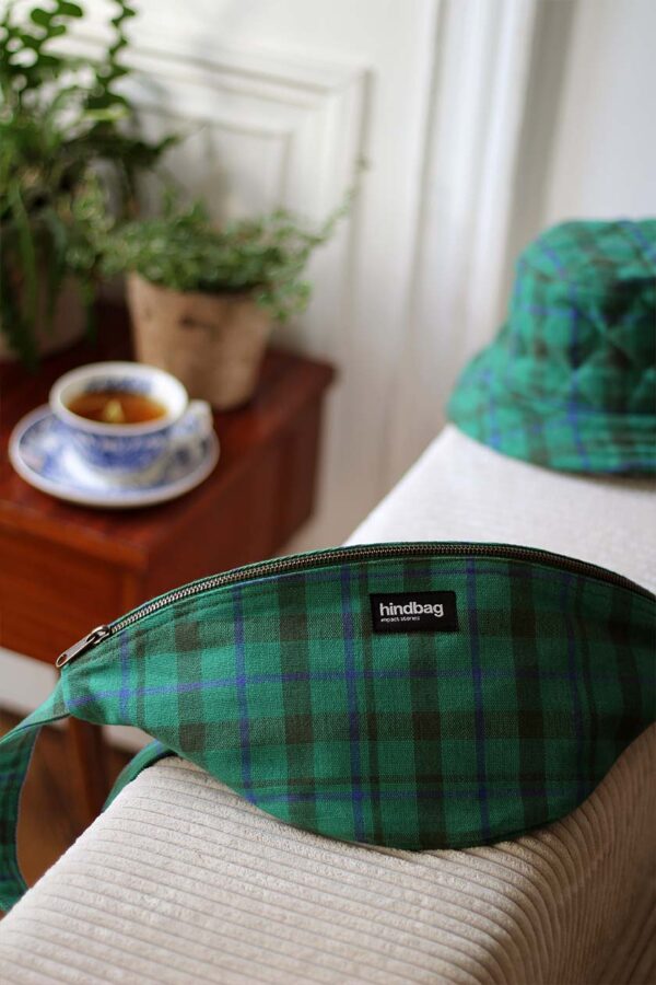 Sac banane Taille L Sasha Tartan Vert