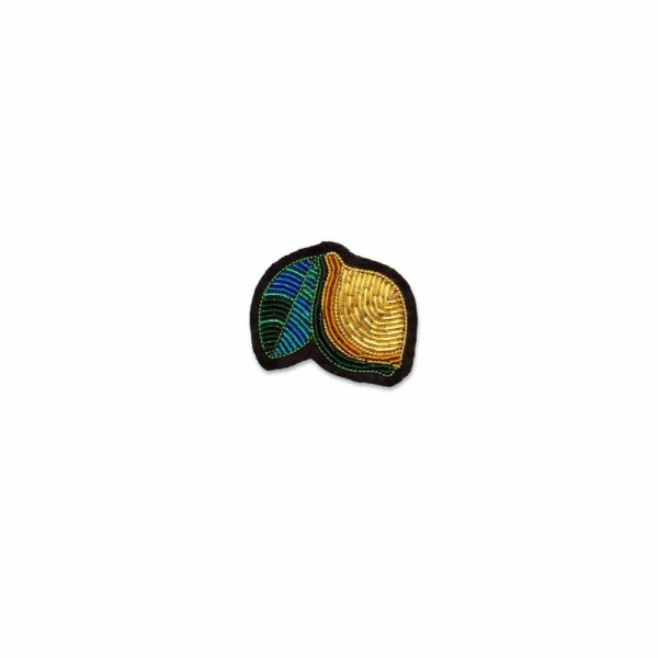 Broche Citron –  brodée à la main