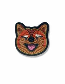 Broche Shiba –  brodée à la main