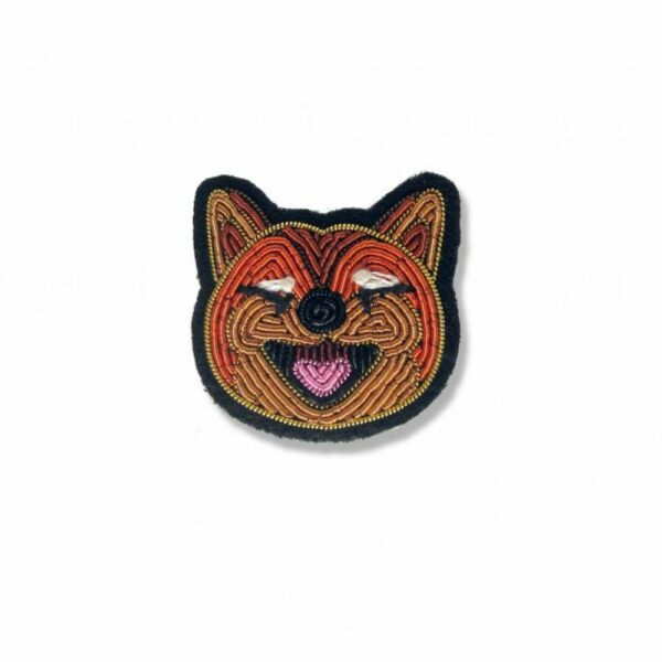 Broche Shiba –  brodée à la main