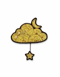 Broche Nuage or et Étoile –  brodée à la main