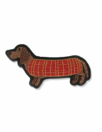 Broche Teckel –  brodée à la main