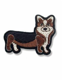 Broche Corgi –  brodée à la main