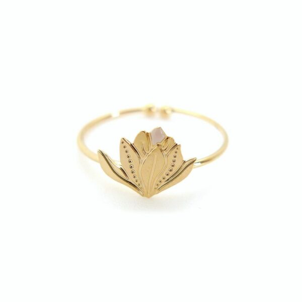 Petite bague Magnolia vieux rose