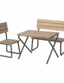 Les Miniatures - Salon de jardin -Table avec chaise et banc, Souris