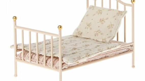 Les Miniatures - Lit vintage, Souris - Rose