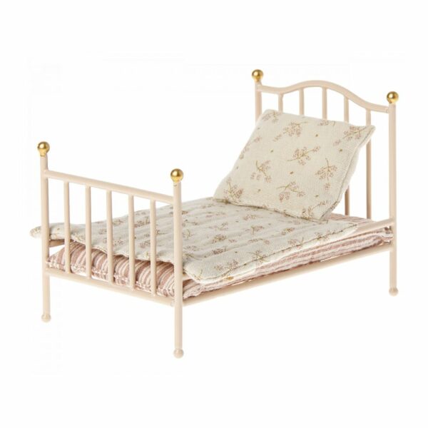Les Miniatures - Lit vintage, Souris - Rose