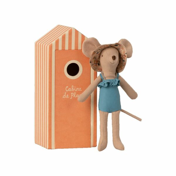 Les Miniatures - Souris de plage, maman en cabine de plage