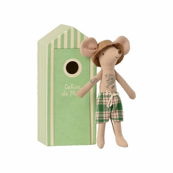 Les Miniatures - Souris de plage, papa à cabine de Plage