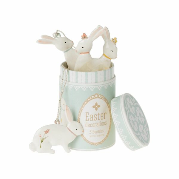 Ornements de 5 lapins de Pâques