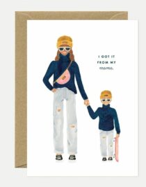Mama son - Carte double avec enveloppe
