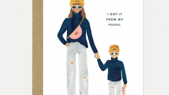Mama son - Carte double avec enveloppe