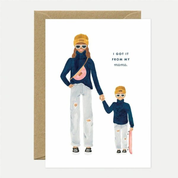 Mama son - Carte double avec enveloppe