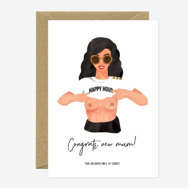 Congrats New Mum - Carte double avec enveloppe