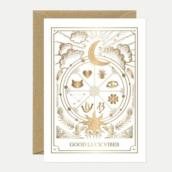 Gold Good Luck - Carte double avec enveloppe