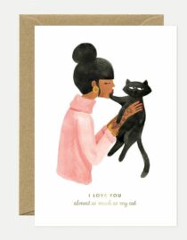 Gold As much as my cat - Carte double avec enveloppe
