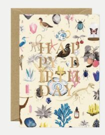Gold Happy Bday Curiosity - Carte double avec enveloppe
