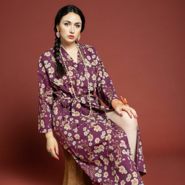 Peignoir Long - Blossom Fig